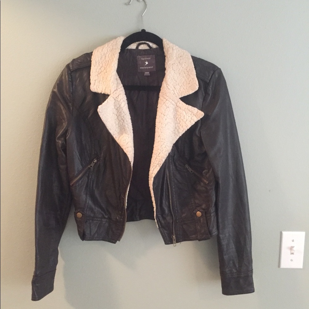 Forever 21 brown pleather jacket
